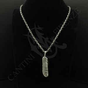 SILVER FEATHER NECKLACE